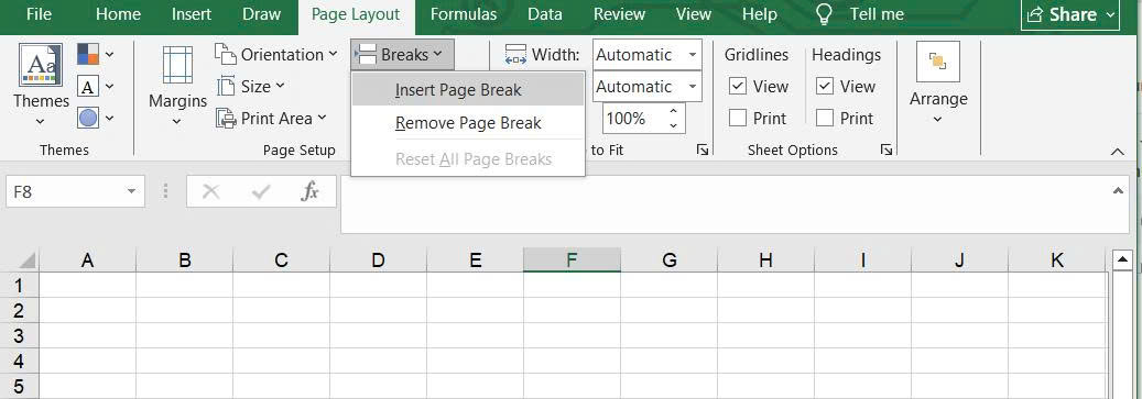 Cách In Excel Vừa Trang A4 Bằng Tính Năng Breaks