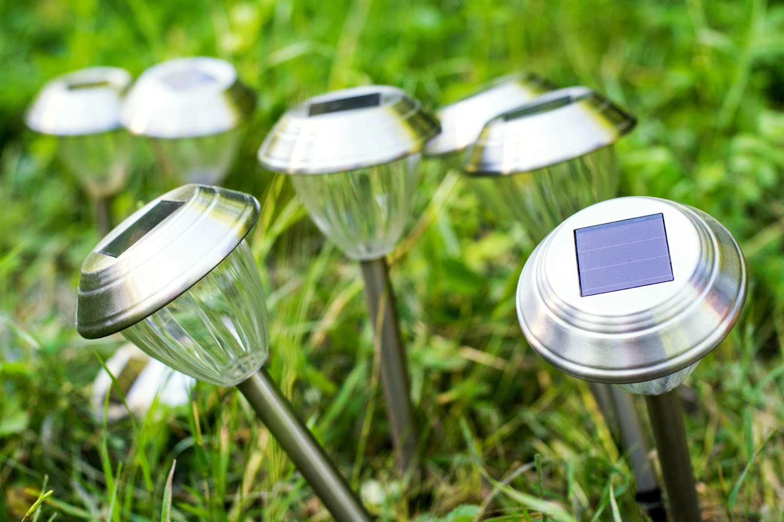 Solar lights during the day