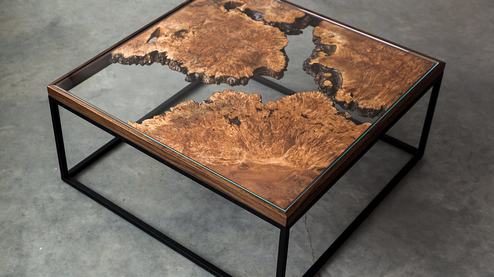 burl wood coffee table