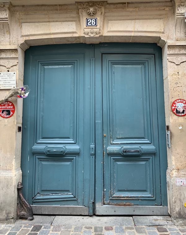 Blue front doors