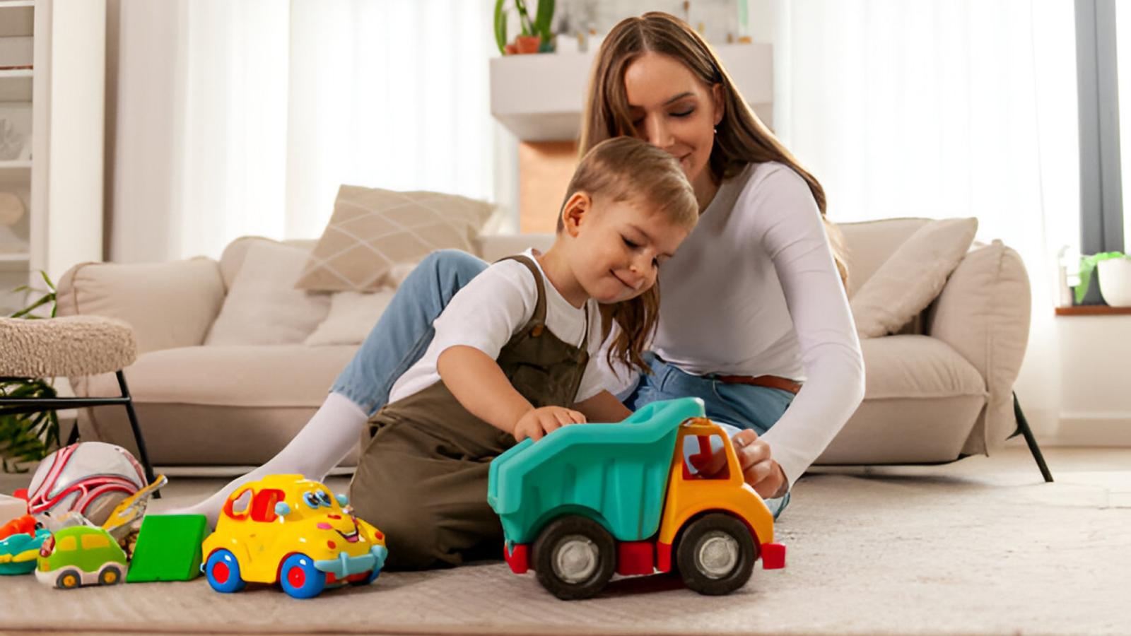 A baby is playing with a toy car truck with his mother | Royal Ramakra