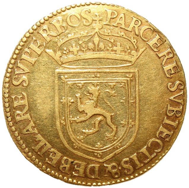 A gold coin with a lion and crown

Description automatically generated