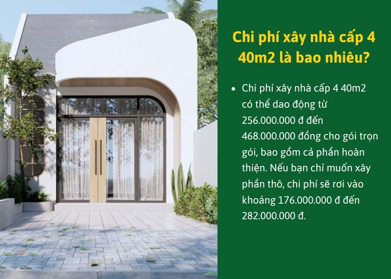 Chi phi xay nha cap 4 40m2 la bao nhieu Nhat Tin