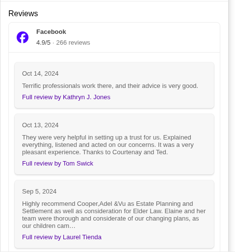 Bing Places reviews are imported from other platforms.