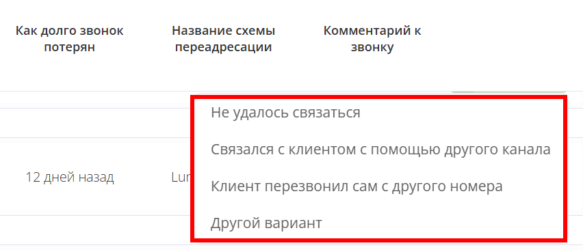 обновление отчета Ringostat о пропущенных необработанных звонках, обработка