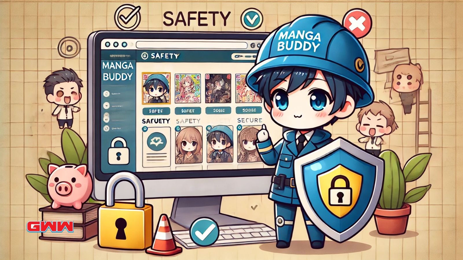 A wide image representing the safety of using Manga Buddy.