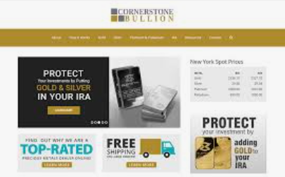 Cornerstone Bullion website