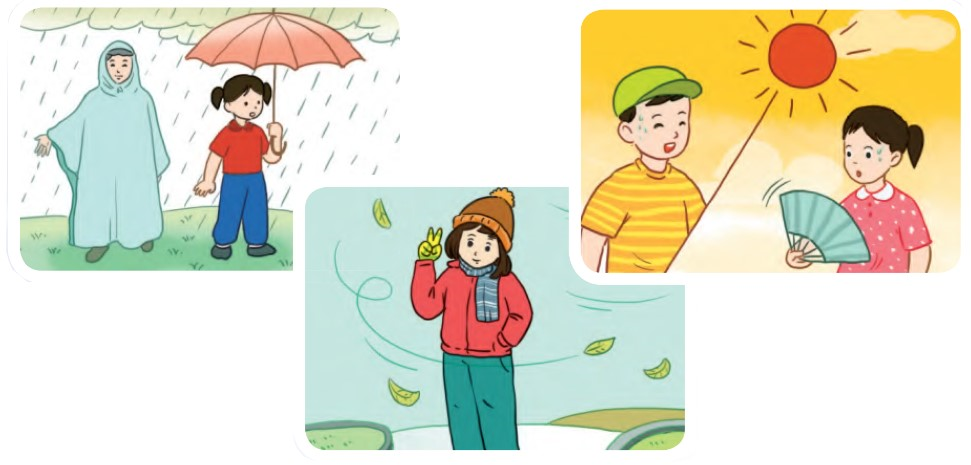 BÀI 29: CON NGƯỜI VỚI THIÊN NHIÊNChia sẻCâu 1: Em sẽ làm gì để phòng tránh mưa, nắng, nóng, lạnh.Giải nhanh:- Trời mưa em mặc áo mưa hoặc dùng ô che.- Trời nắng em đội mũ hoặc che ô.- Trời nóng em dùng quạt điện hoặc điều hòa.- Trời lạnh em mặc áo ấm.Câu 2: Em hoạt động vui chơi như thế nào trong mỗi mùa?Giải nhanh:Mỗi mùa hè em đều đặn đi bơi để nâng cao sức khỏe mỗi ngày.BÀI ĐỌC 1: ÔNG MẠNH THẮNG THẦN GIÓCâu 1: Truyện có những nhân vật nào?Trả lời:Truyện có hai nhân vật chính là ông Mạnh và Thần Gió.Câu 2: Trong hai nhân vật:a) Nhân vật nào tượng trưng cho sức mạnh của con người?b) Nhân vật nào tượng trưng cho sức mạnh của thiên nhiên?Trả lời:Trong hai nhân vật:a) Nhân vật tượng trưng cho sức mạnh của con người là ông Mạnh.b) Nhân vật tượng trưng cho sức mạnh của thiên nhiên là Thần Gió.Câu 3: Chi tiết nào nói lên sức mạnh của con người?Trả lời:Chi tiết nói lên sức mạnh của con người là: ông Mạnh vào rừng đẵn những cây gỗ lớn nhất làm cột và chọn những viên đá to nhất làm tường.Câu 4: Ông Mạnh trong câu chuyện đã làm gì để Thần Gió trở thành bạn của mình?Trả lời:Ông Mạnh trong câu chuyện đã xây một ngôi nhà thật vững chắc để Thần Gió không quật đổ được. Sau vài tháng Thần Gió quay trở lại tìm ông Mạnh với sự ăn năn và từ đó hai người trở thành bạn.Luyện tập Câu 1: Sử dụng câu hỏi Vì sao? để hỏi đáp với bạn về nội dung câu chuyện.Trả lời:- Vì sao Thần Gió phải chịu thua ông Mạnh?- Vì ông Mạnh đã làm một ngôi nhà rất vững chãi.- Vì sao ông Mạnh quyết tâm xây một ngôi nhà thật vững chãi?- Vì ông Mạnh đã bị Thần Gió xô ngã và bỏ đi với tiếng cười ngạo nghễ khinh thường.Câu 2: Nói 1-2 câu thể hiện sự đồng tình của em với ông Mạnh.a) Khi ông quyết tâm làm một ngôi nhà thật vững trãi.b) Khi ông kết bạn với Thần Gió.Trả lời:a) Ông Mạnh quyết xây một ngôi nhà vững chãi để thể hiện sức mạnh của con người không thua kém sức mạnh của thiên nhiên.b) Khi ông Mạnh kết bạn với thần Gió cho thấy rằng con người và thiên nhiên có thể hòa hợp với nhau.Bài viết 1Câu 1: Nghe - viết: Buổi trưa hè (3 khổ thơ đầu)Giải nhanh:Nghe - viếtCâu 2: Tìm những chữ hoặc dấu thanh phù hợp:Giải nhanh:a)dịuGió         rungrơib) ởkhẽRủCâu 3: Chọn tiếng trong ngoặc đơn phù hợp với ô trống:a) (ra, da, gia)         ... đình                  ... vào                 ... sức              cặp ...b) (vỏ, võ)         ... cam                  múa ...                ... trứng            ... sĩGiải nhanh:a) gia đình, ra vào, ra sức, cặp dab) vỏ cam, múa võ, vỏ trứng, võ sĩCâu 4: Tập viếta) Tập viết chữ hoab) Viết ứng dụng: Ăn bát cơm dẻo, nhớ nẻo đường điGiải nhanh:a) Tập viết chữ hoab) Viết ứng dụng: Ăn bát cơm dẻo, nhớ nẻo đường điBÀI ĐỌC 2: MÙA NƯỚC NỔICâu 1: Bài văn tả mùa nước nổi ở vùng nào?Trả lời:Bài văn tả mùa nước nổi ở đồng bằng sông Cửu Long.Câu 2: Vì sao người ta gọi đó là mùa nước nổi? Chọn ý đúng:a) Vì nước dâng lên hiền hòa.b) Vì nước lũ đổ về dữ dội.c) Vì mưa dầm dề.Trả lời:Người ta gọi đây là mùa nước nổi vì nước dâng lên hiền hòa.Câu 3: Tìm một vài hình ảnh về mùa nước nổi trong bài.Trả lời:Một vài hình ảnh nói về mùa nước nổi trong bài là: Dòng sông Cửu Long đã no đầy, lại tràn qua bờ, tràn qua cả mặt đường. Đồng ruộng, vườn tược và cây cỏ như biết giữ lại hạt phù sa ở quanh mình, nước lại trong dần. Những đàn cá ròng ròng, từng đàn, từng đàn xuôi theo dòng nước, vào tận đồng sâu.Luyện tập