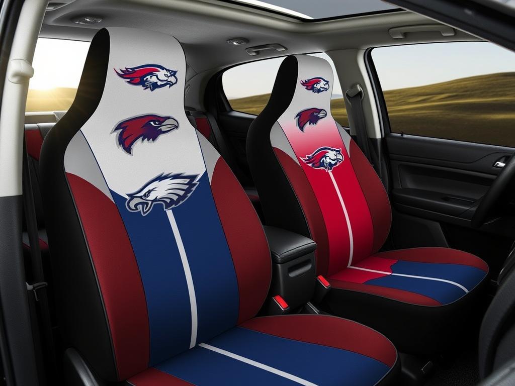 Custom car seat covers with sports team logos and colors