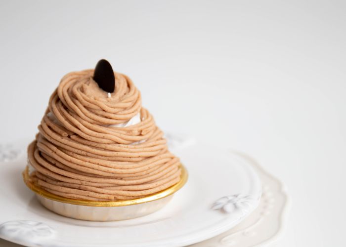 Mont blanc cake on a plate