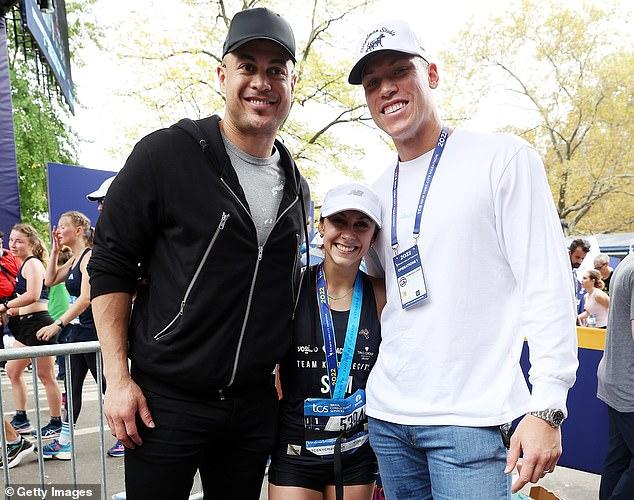Aaron Judge supports wife Samantha Bracksieck in the NYC Marathon | Daily  Mail Online