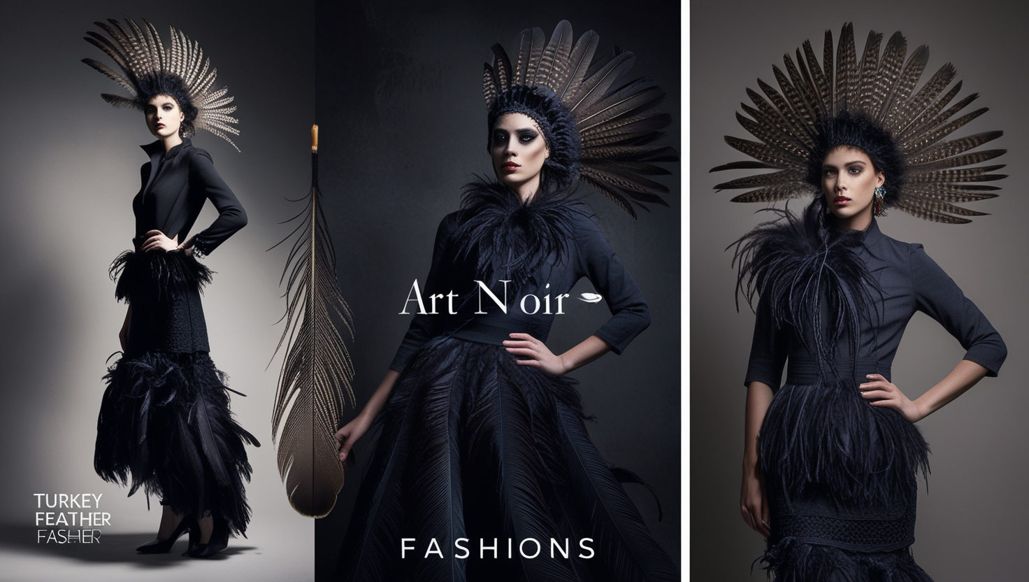 Noir Turkey Feather Photography Fashion