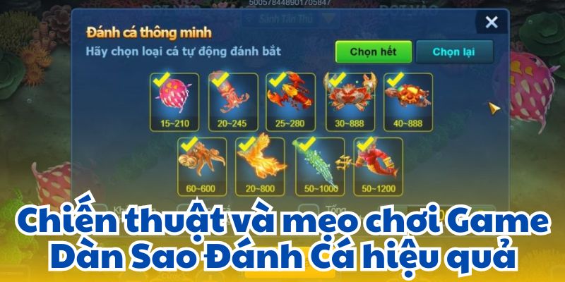 Chiến thuật và mẹo chơi Game Dàn Sao Đánh Cá hiệu quả