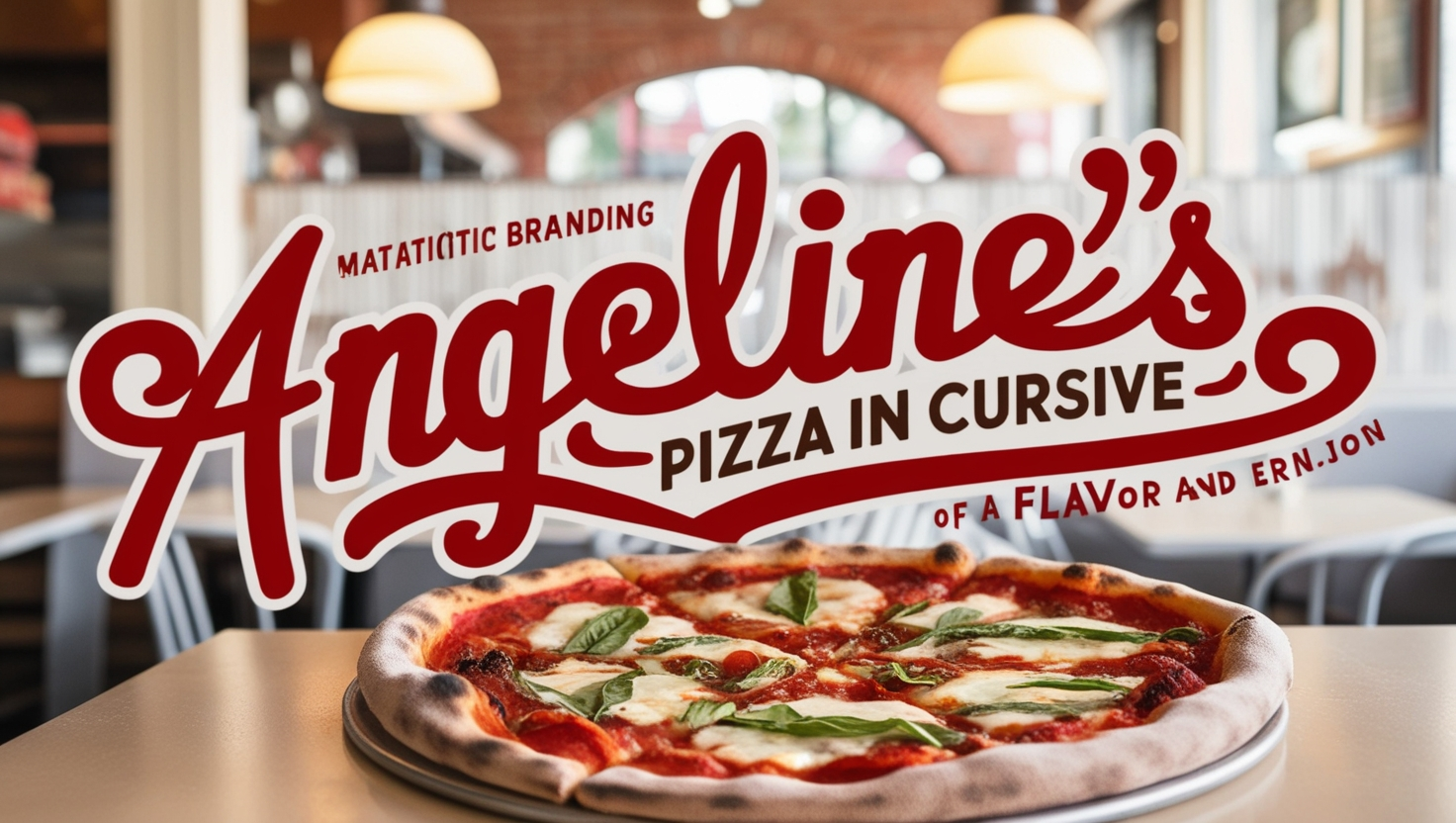 Angeline's Pizza in Cursive