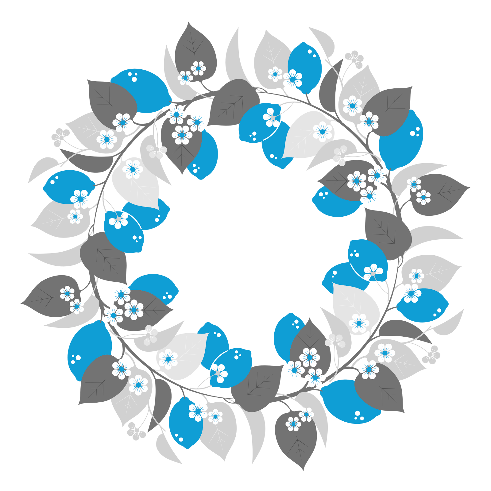 A wreath with lemons and leaves