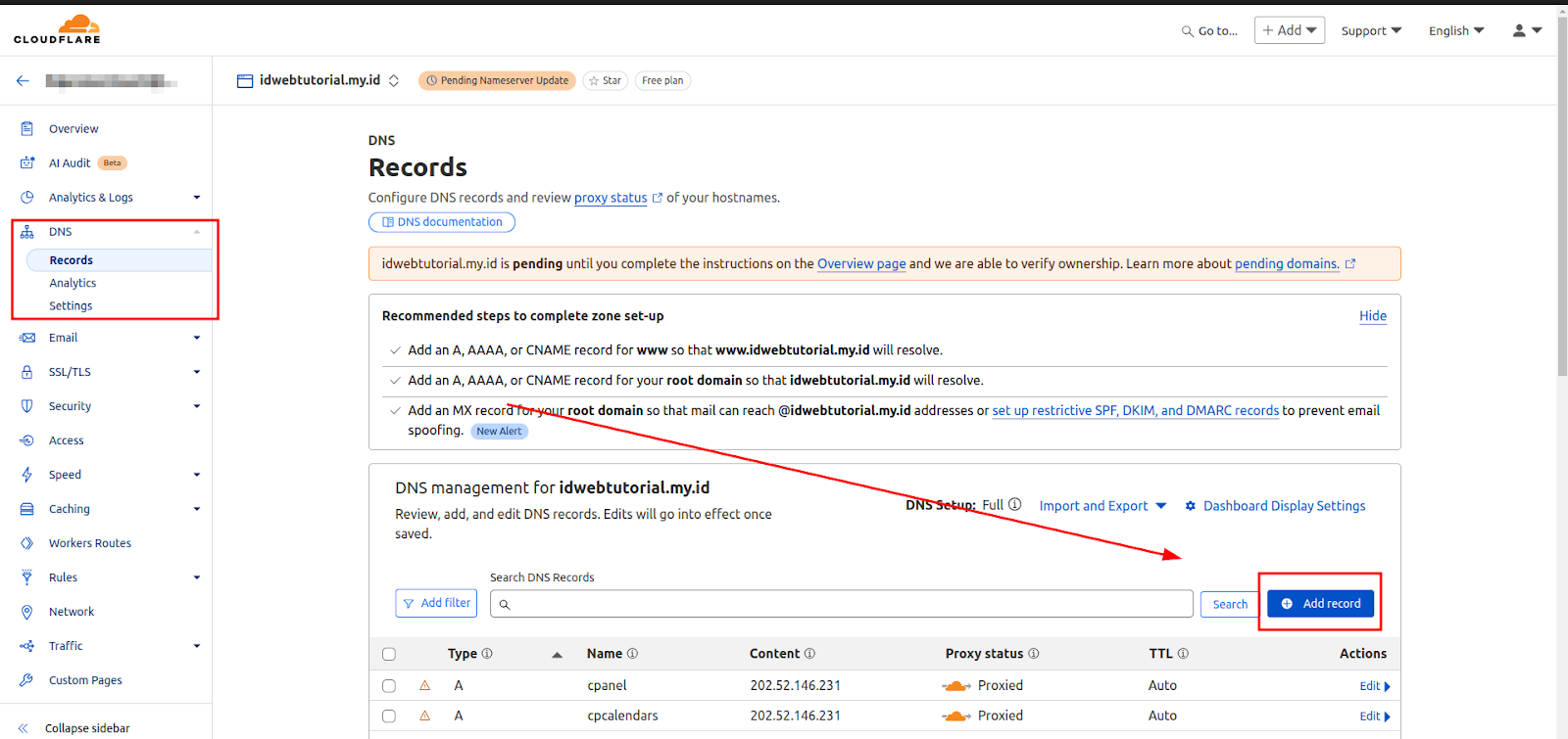 Cara Setting Domain di Cloudflare