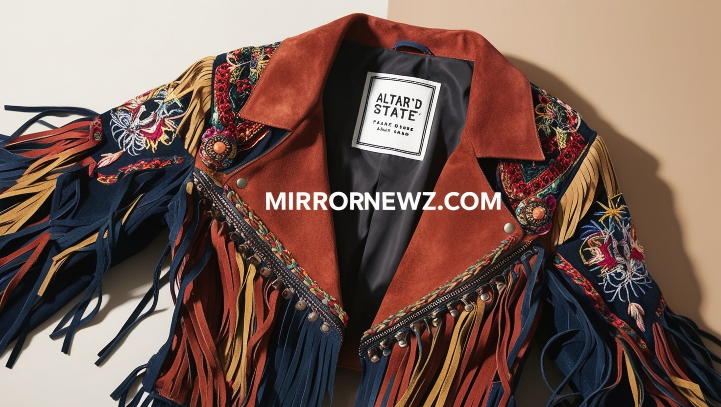 Altar'd State Cropped Faux Suede Fringed Jacket