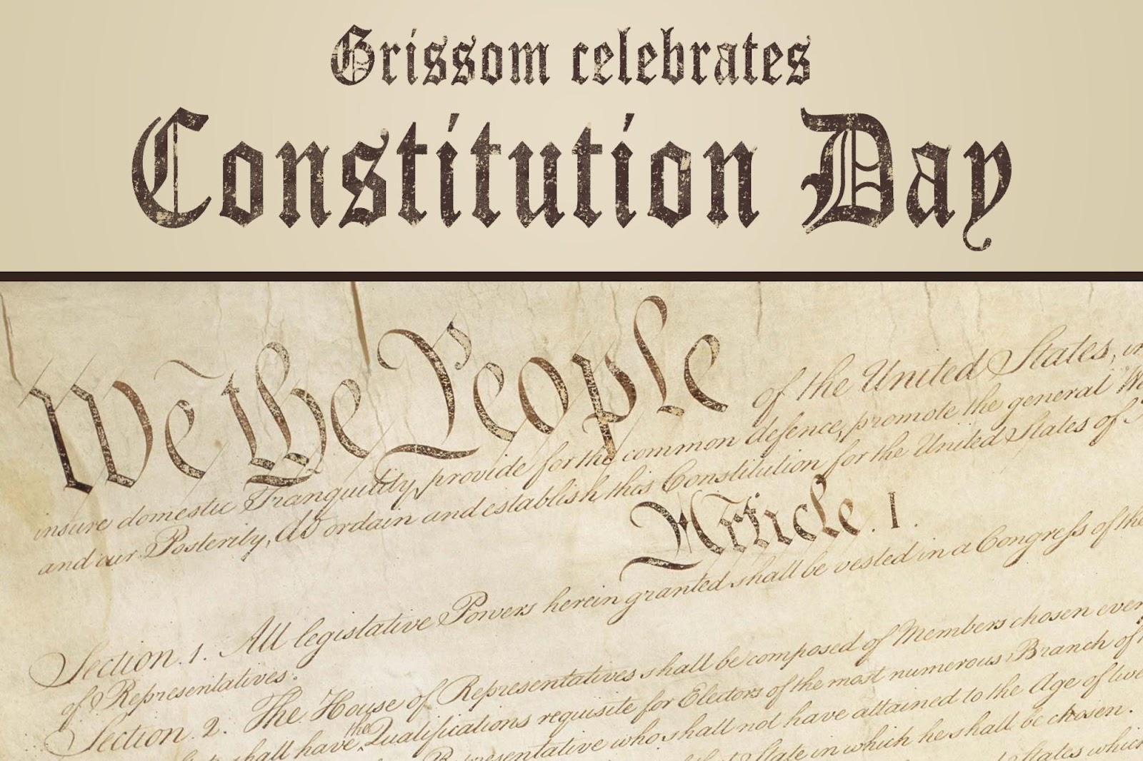 image of a part of the Constitution with text of Constitution Day.