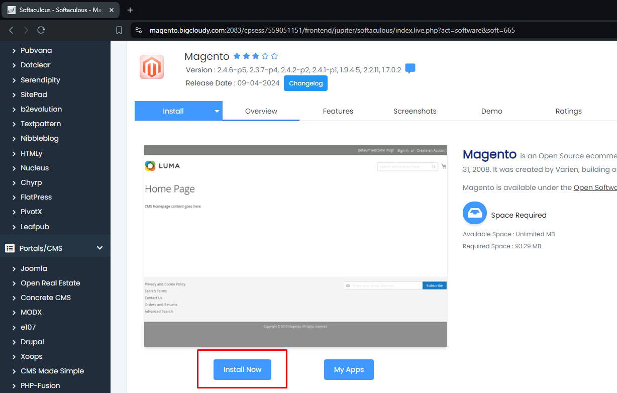 Install Magento 2 in cPanel | BigCloudy KB 