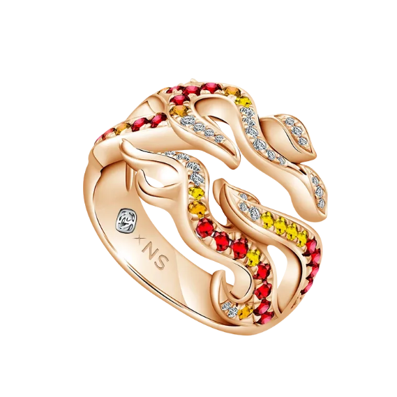 MONDIAL Fire Collection dari Lavart Ring dengan Tatahan Precious Stone Ruby