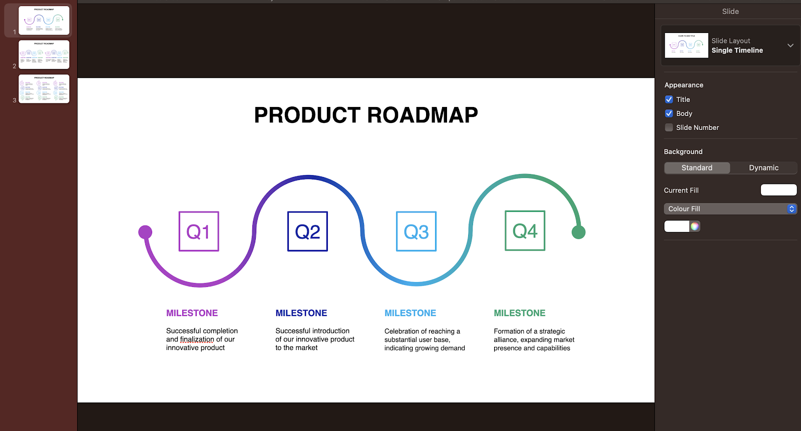 PowerPoint Strategic Plan Templates: Product Roadmap Strategy Timeline by Microsoft