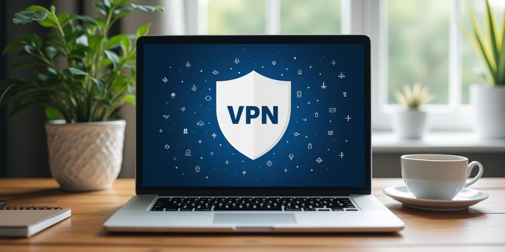 Laptop displaying a user-friendly VPN interface.