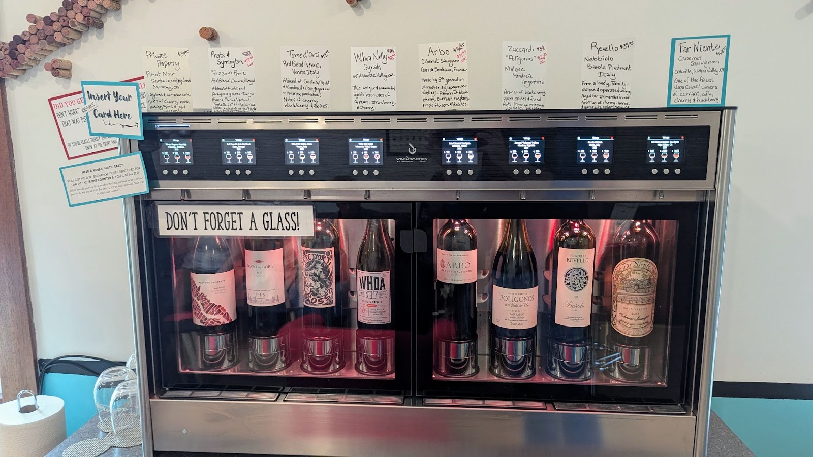 vine vending machine at Vintage Wine Shop in Elkhart Lake