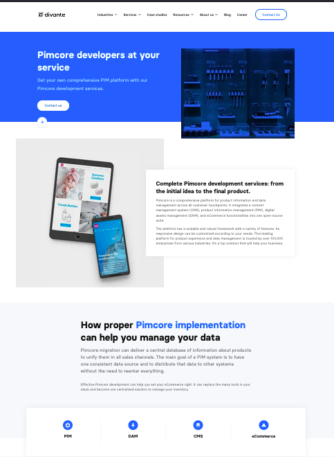 Divante landing page