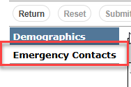 This image highlights the emergency contacts tab.