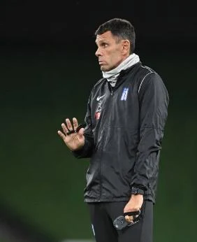 Dublin , Ireland - 12 October 2023; Manager Gus Poyet during a Greece training session at the Aviva Stadium in Dublin