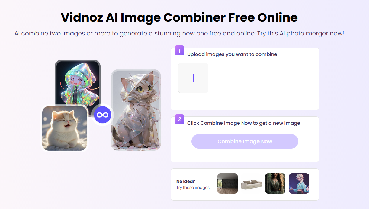 Vidnoz AI Image Combiner - Best Free AI Combine Animals Online