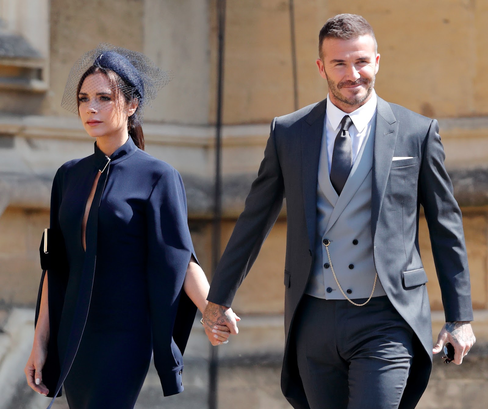 Victoria Beckham and David Beckham arrives at Prince Harry and Meghan Markle's wedding