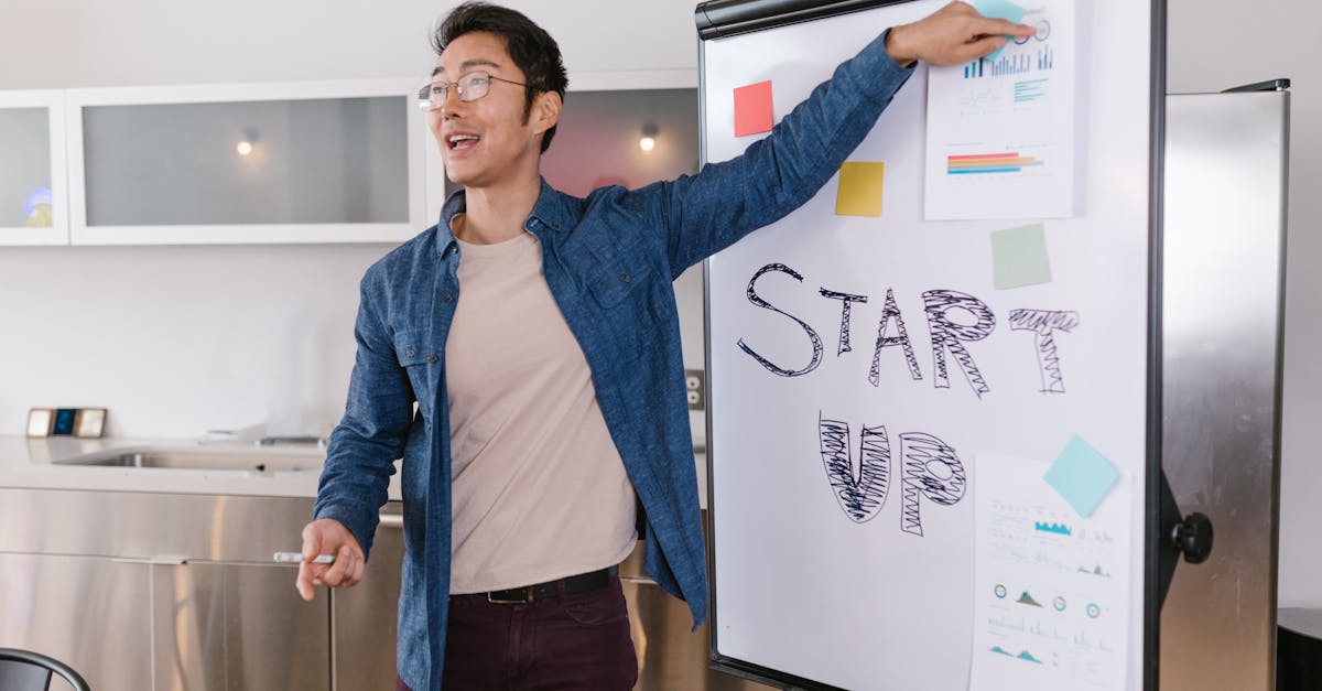 Entrepreneur presenting a startup plan at a meeting, engaging and dynamic business environment.