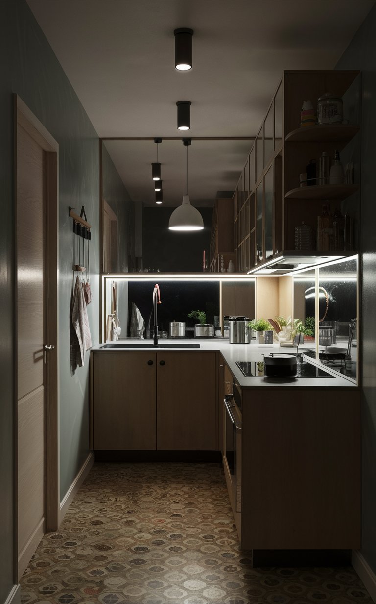  Mirrored backsplashes are excellent for small kitchens as they reflect light and give the illusion of more space. This is perfect for those looking to make their kitchen feel more open.