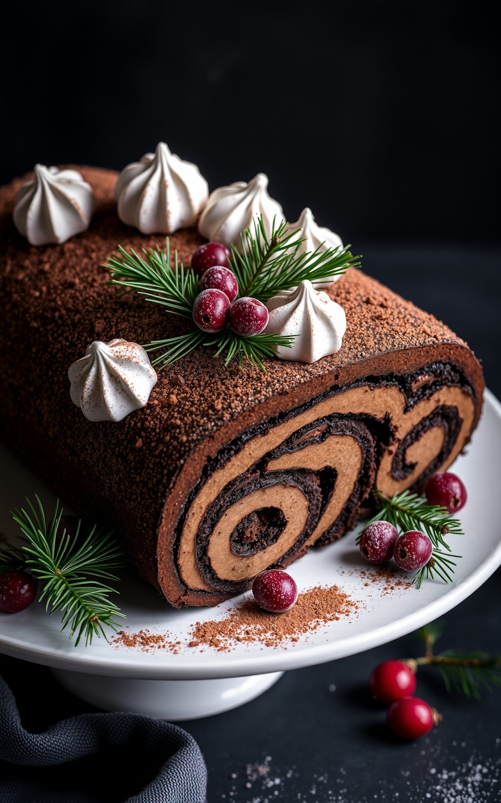 Classic Yule Log Cake