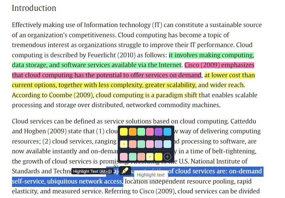 Highlight text on any webpage/PDF