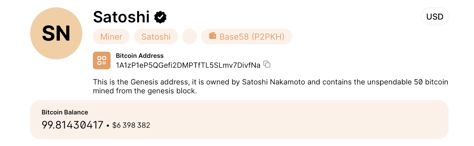 adresse du portefeuille de Satoshi Nakamoto