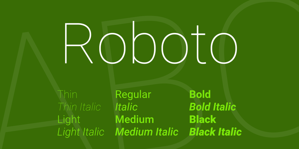 Roboto Font Family · 1001 Fonts