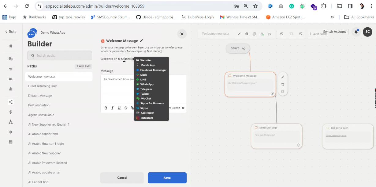 telebusocial interface in wati alternatives guide