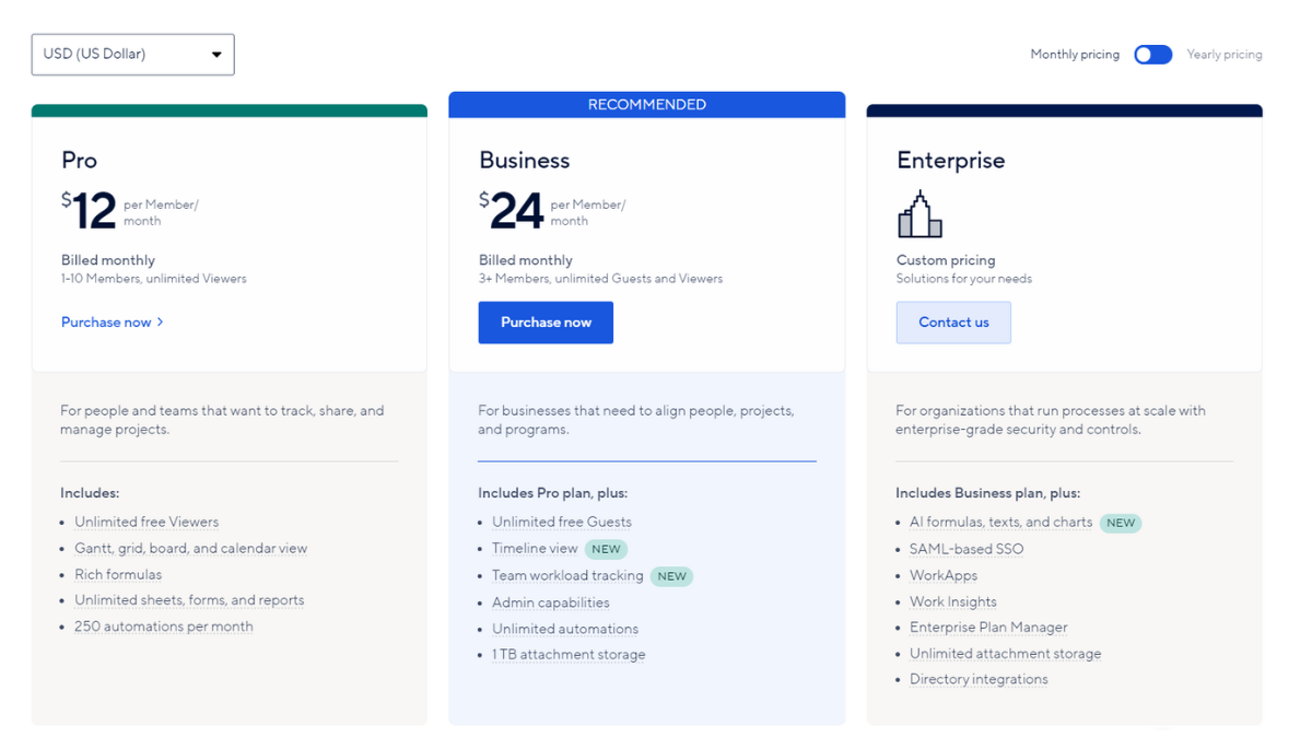 Smartsheet Pricing