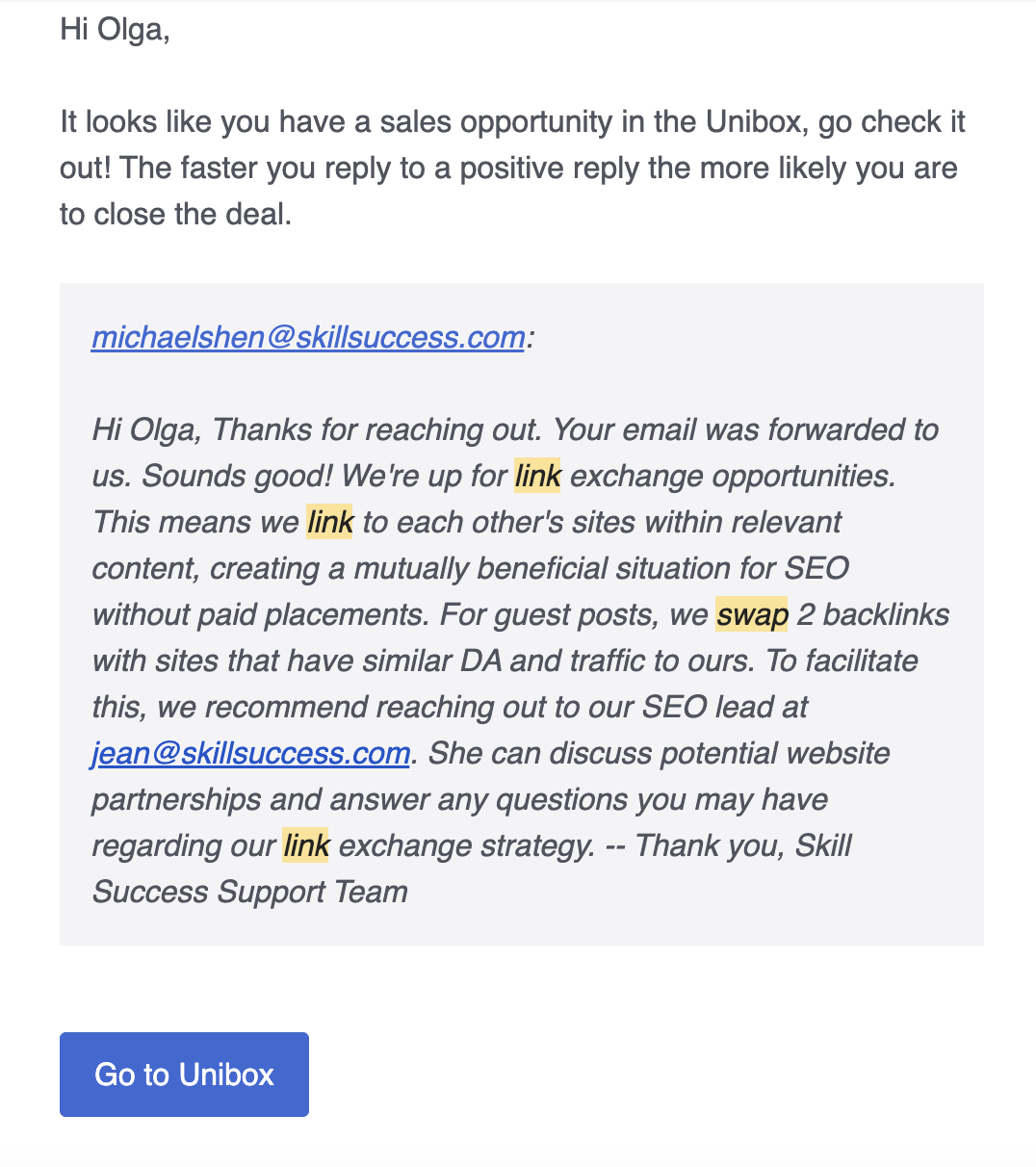 Negotiation email template
