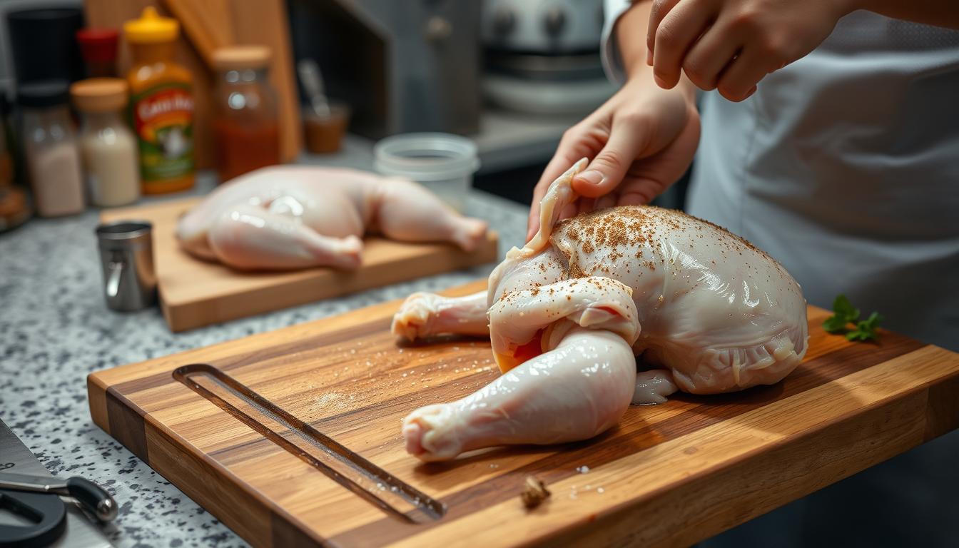 Preparing Chicken for Tostadas