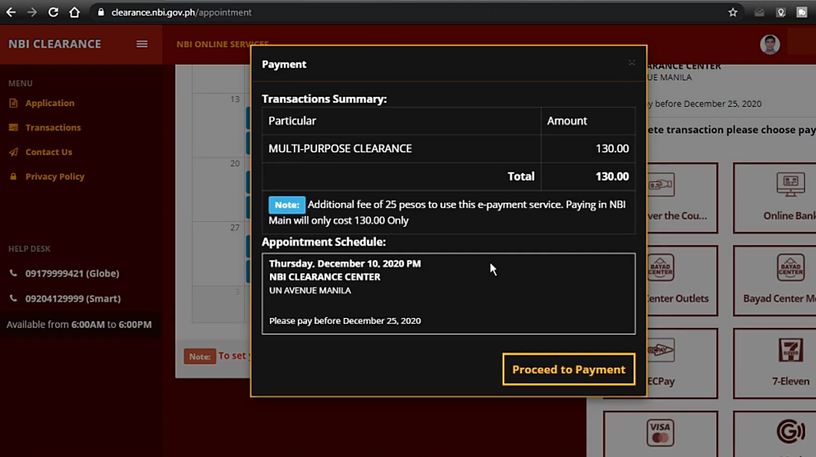 a person doing paying for nbi clearance