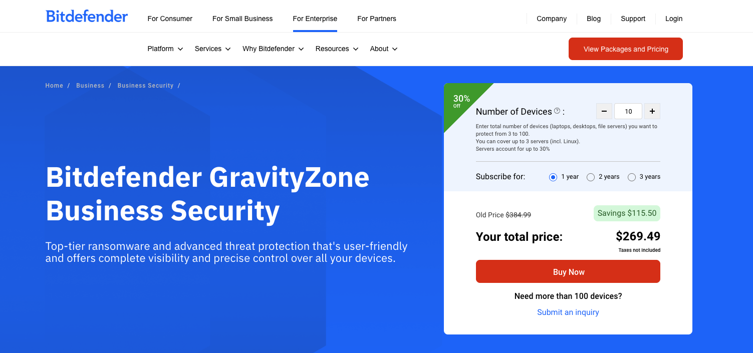 Screenshot of Bitdefender GravityZone - Best overall SIEM tool.
