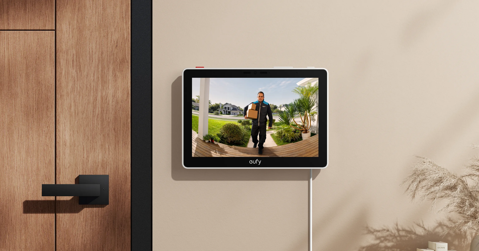 Eufy Smart Display E10 on wall.