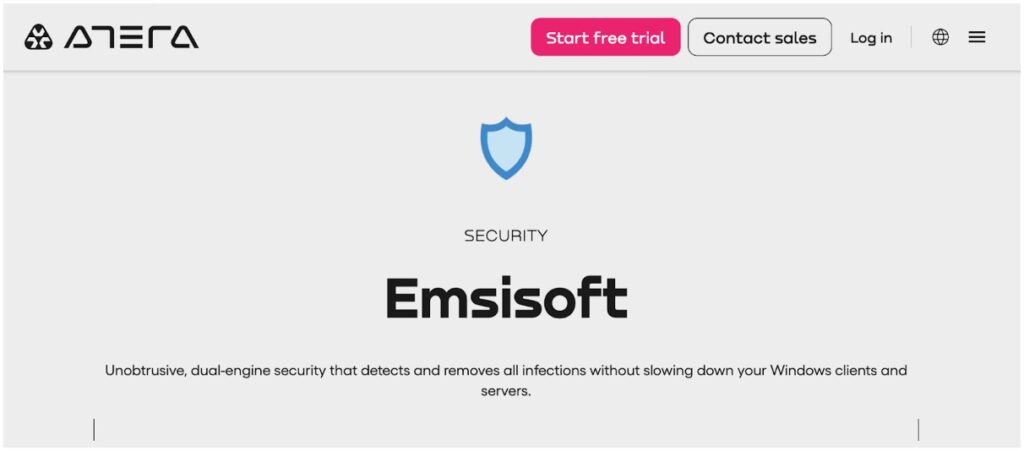 Screenshot of Emsisoft integration via Atera.
