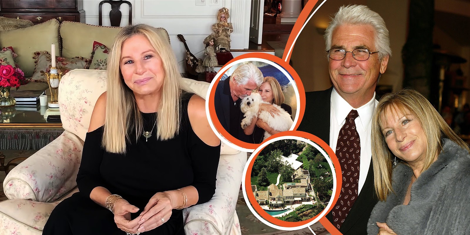 Barbra Streisand | Barbra Streisand and James Brolin's house | James Brolin and Barbra Streisand | Sources: Getty Images | YouTube/Netflix | Instagram/barbrastreisand