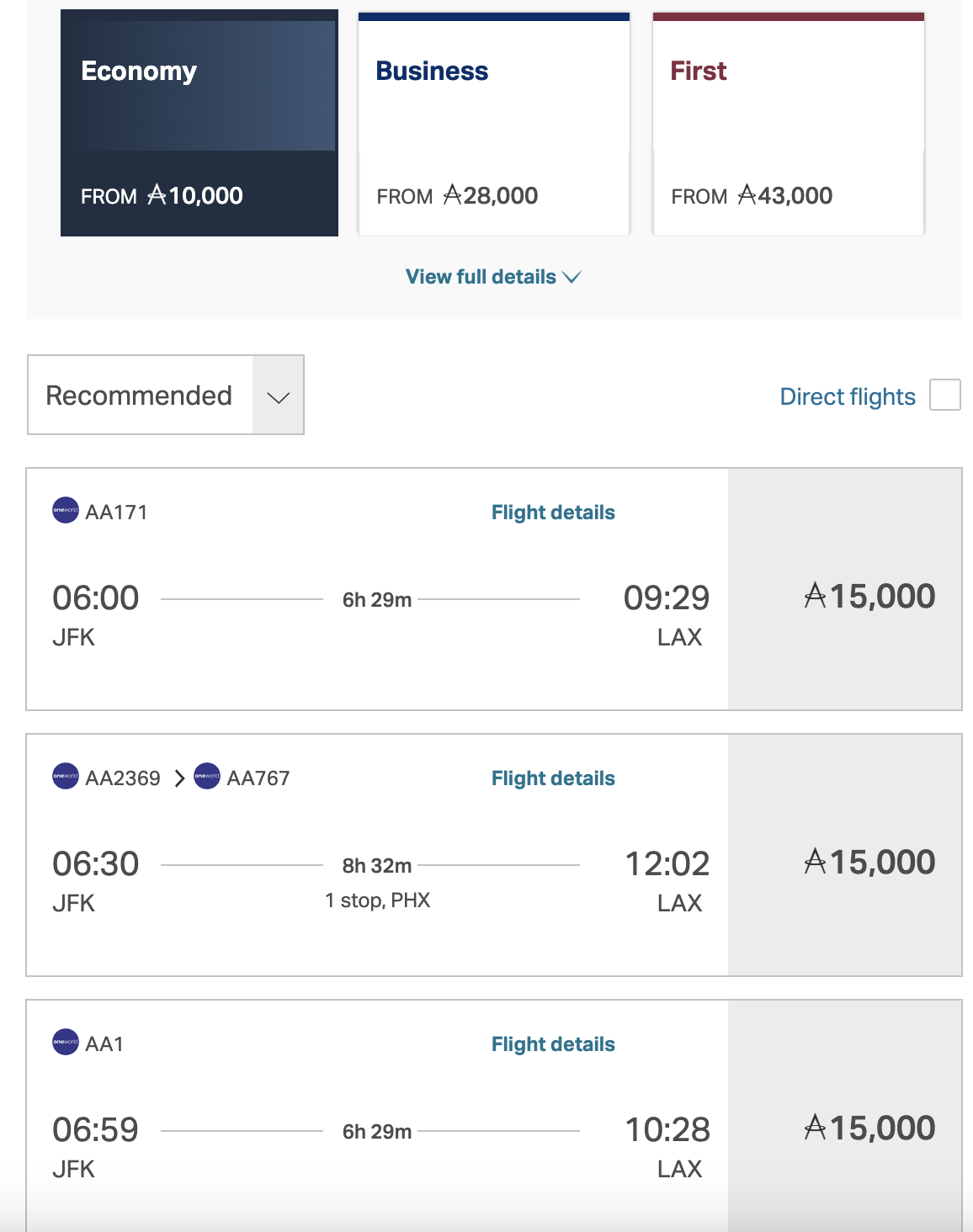 JFK to LAX via Asia Miles