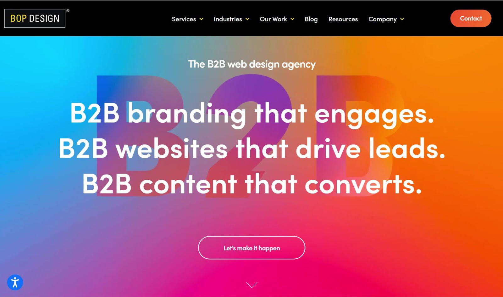 Screenshot of Bop Design website