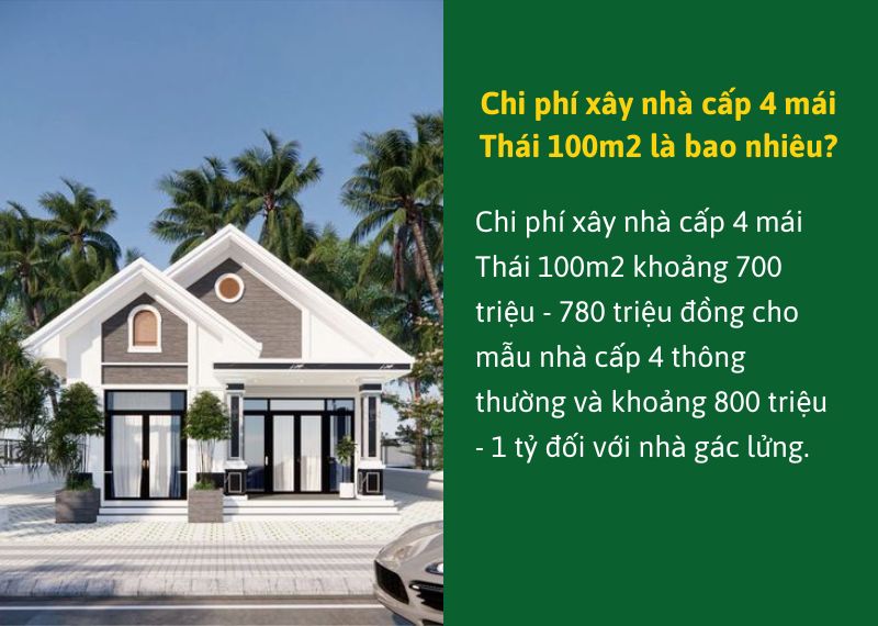 Chi phi xay nha cap 4 mai Thai 100m2 la bao nhieu Nhat Tin